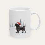 Custom Pug Black Christmas Santa Hat Mug