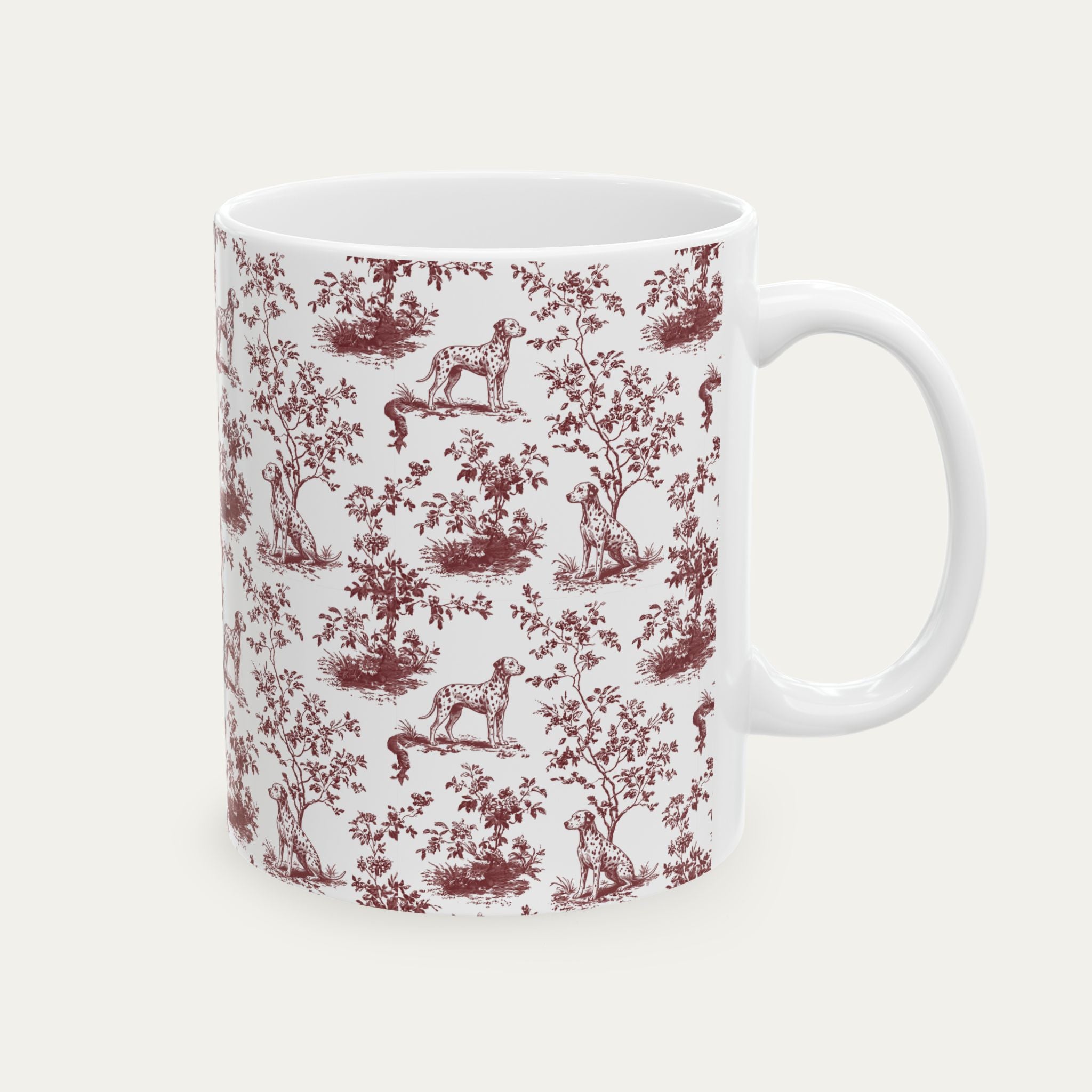 Dalmatian Burgundy Toile Mug