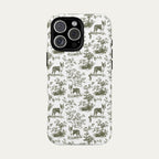 Boston Terrier Sage Green Toile phone Case
