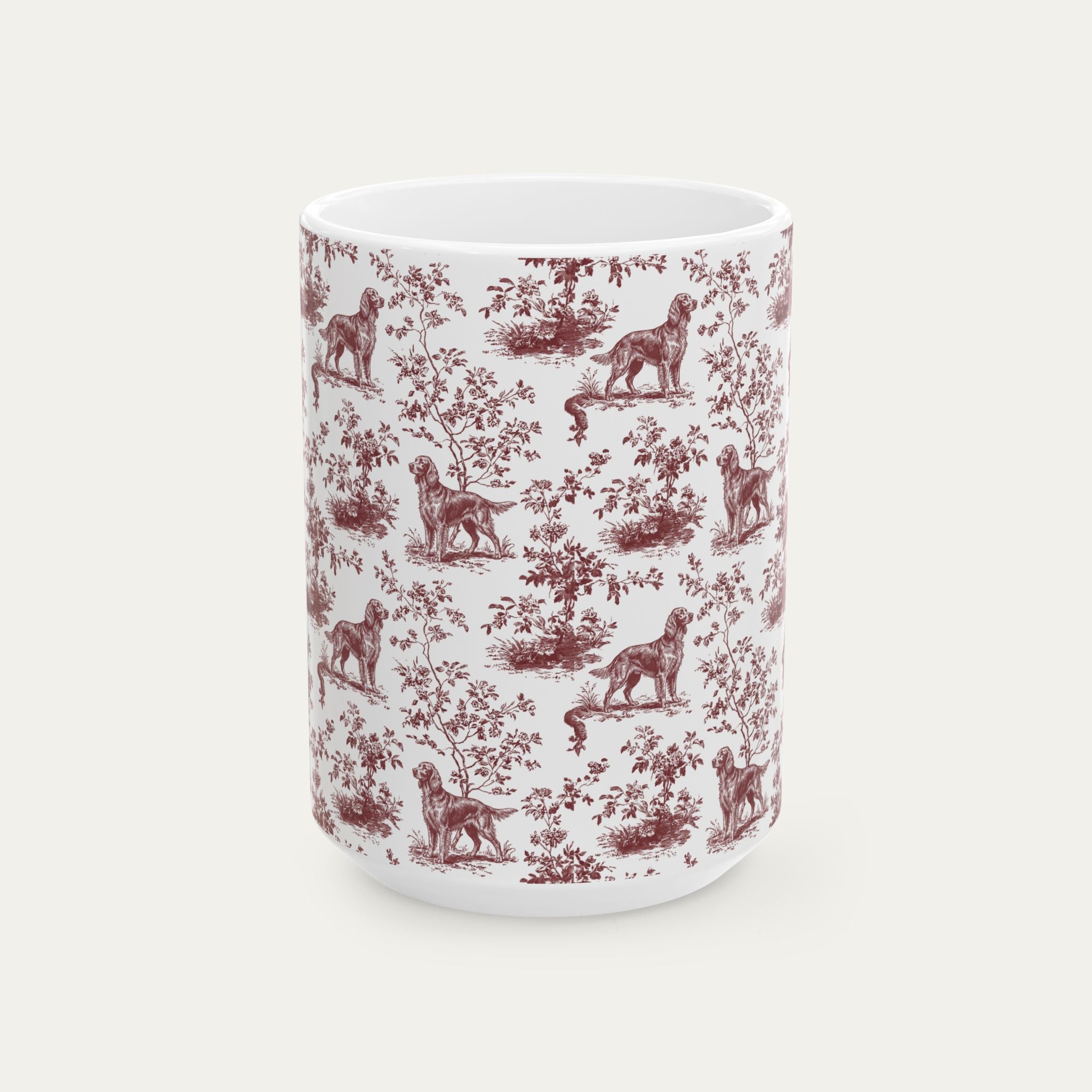 Irish Setter Burgundy Toile Mug