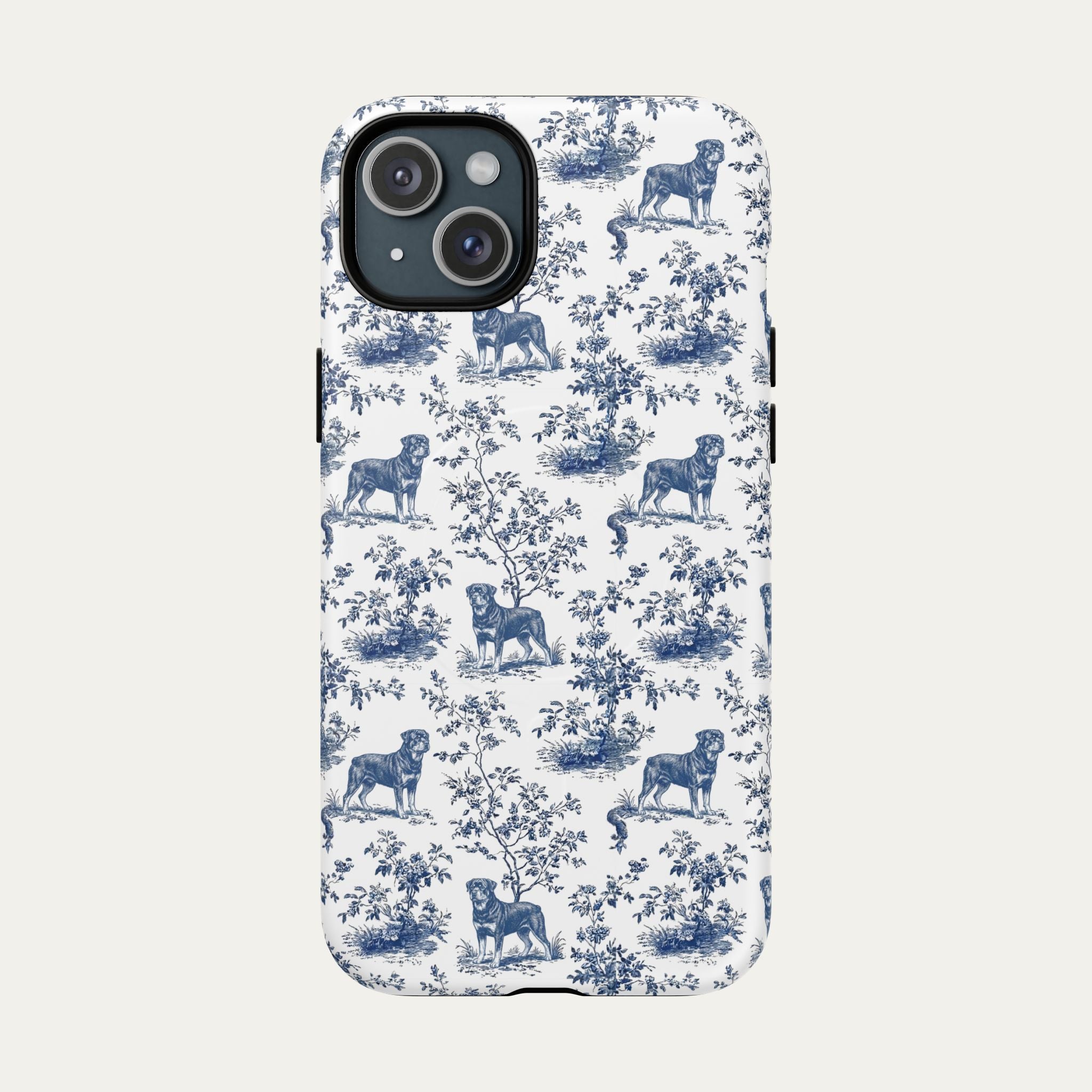 Rottweiler Blue Toile Phone case