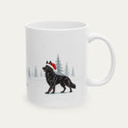 Custom German Shepherd Black  Christmas Santa Hat Mug