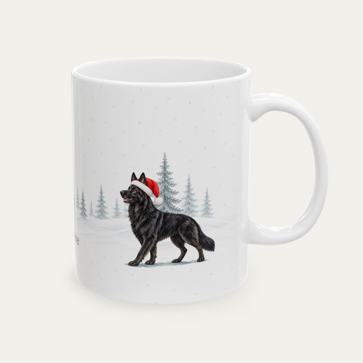 Custom German Shepherd Black  Christmas Santa Hat Mug