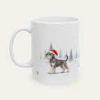 Custom Miniature Schnauzer  Salt and pepper Christmas Santa Hat Mug