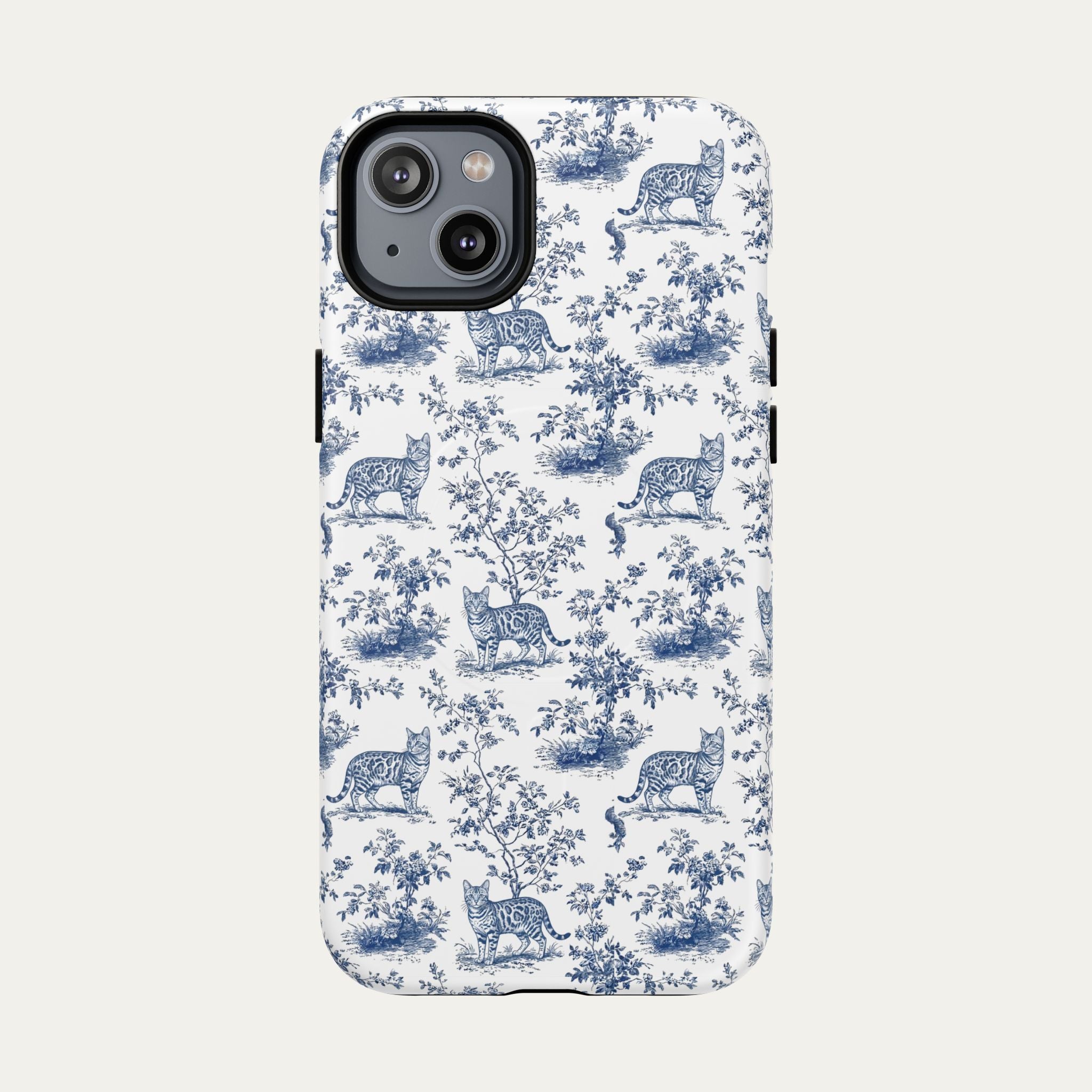 Bengal Cat Blue Toile Phone case