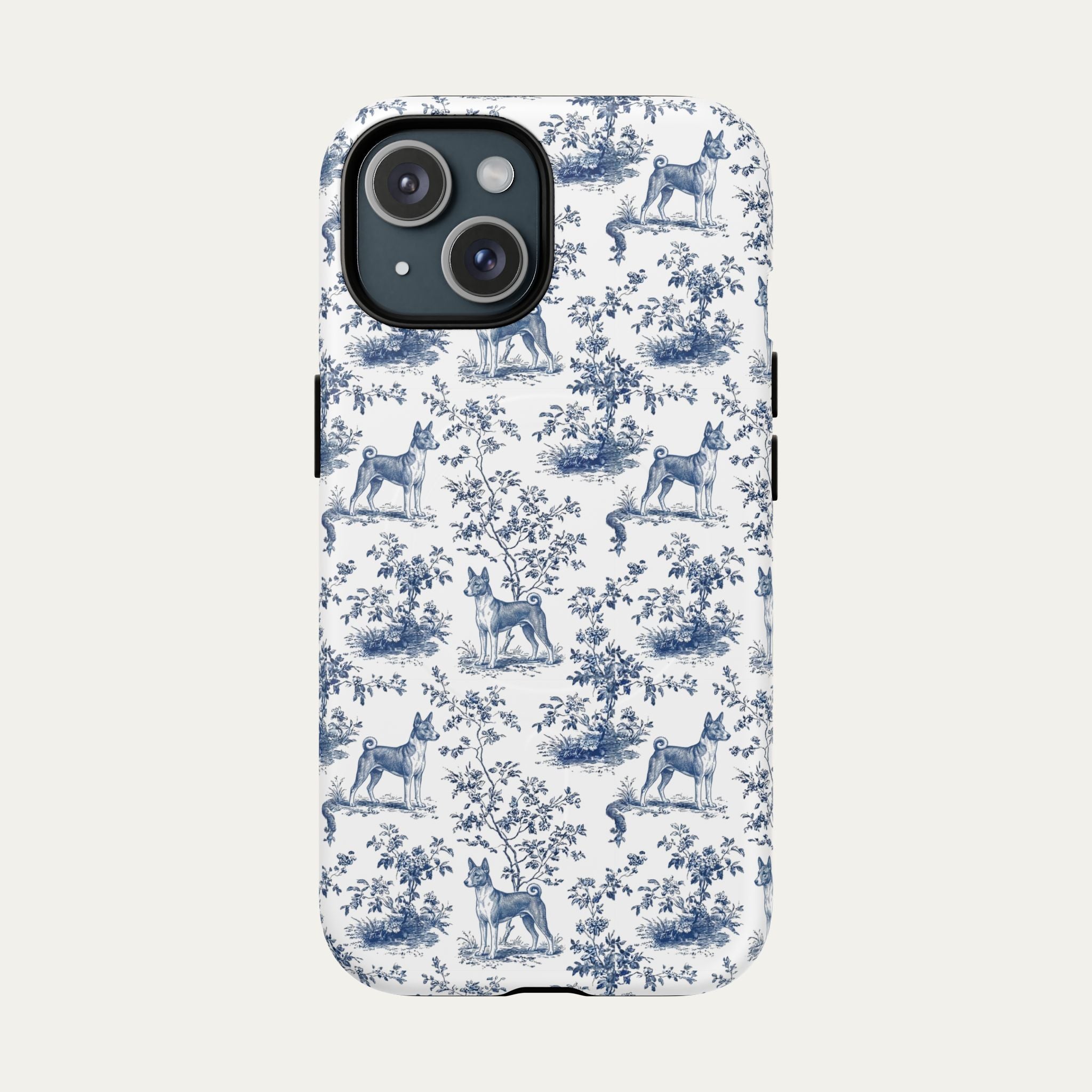 Basenji Blue Toile Phone case