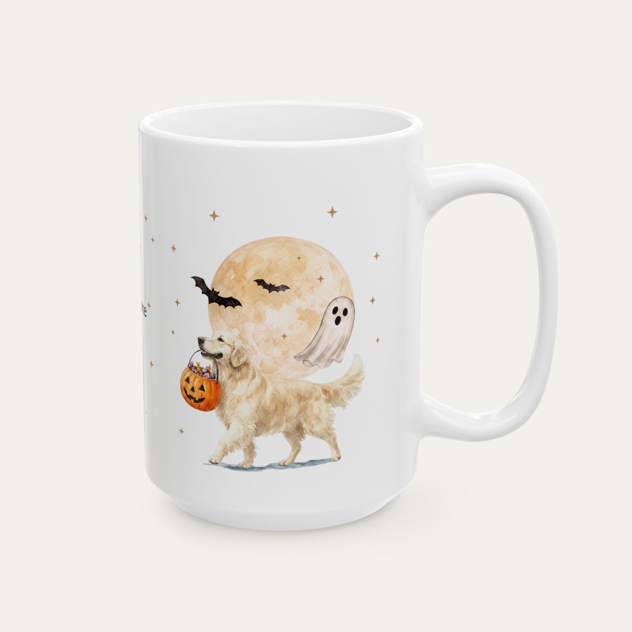 Custom Golden Retriever Cream Halloween mug