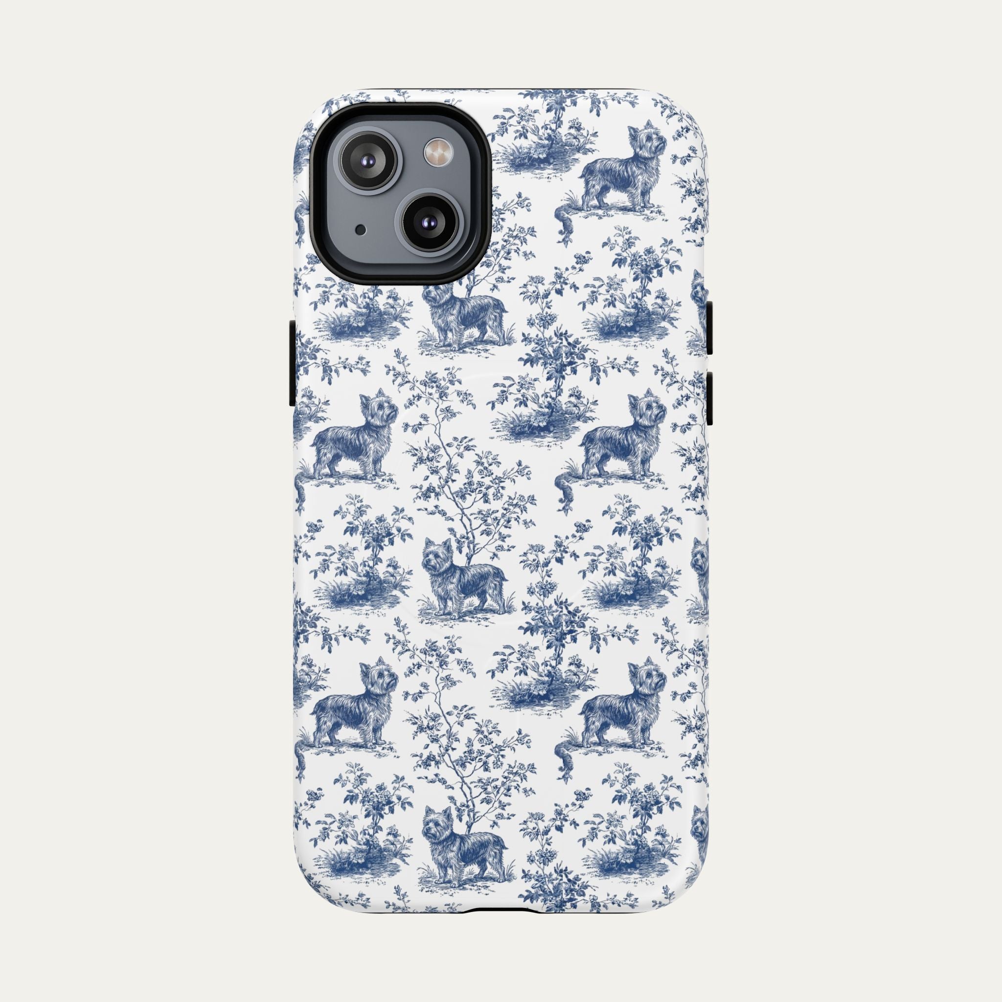 Yorkshire Terrier Blue Toile Phone case
