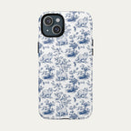 Persian Cat Blue Toile Phone case