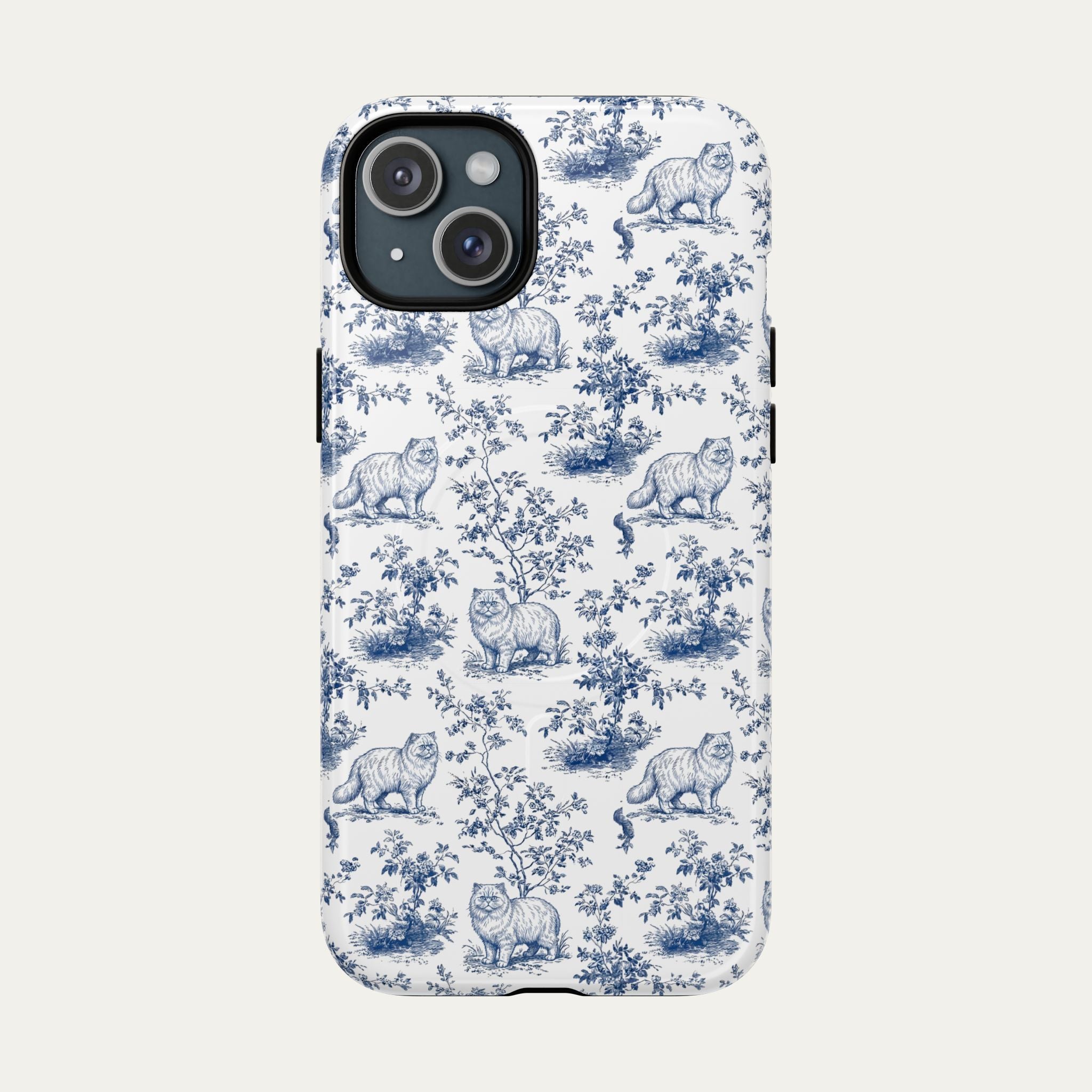 Persian Cat Blue Toile Phone case