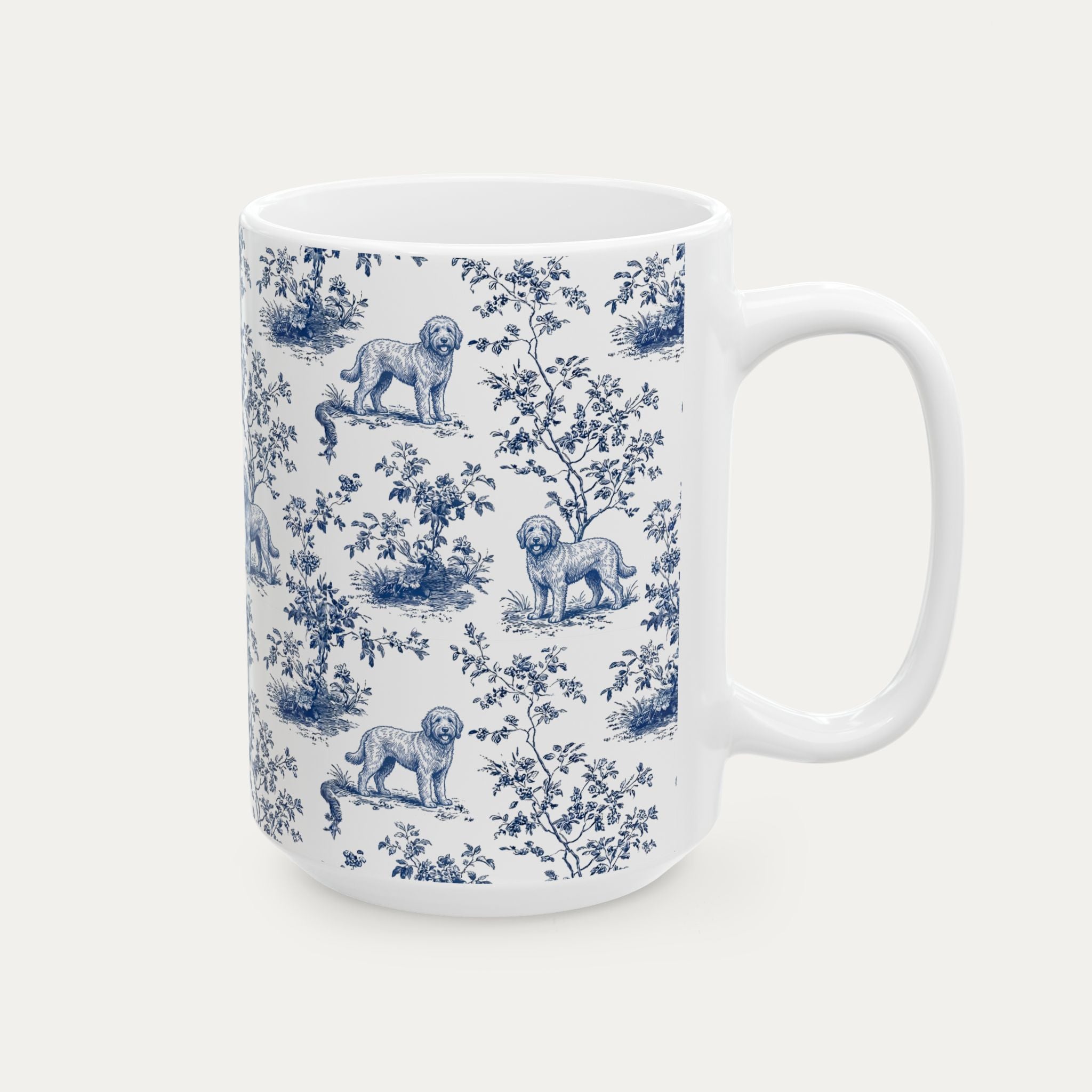 Goldendoodle Blue Toile Mug