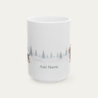 Custom Dachshund Black and Tan Dapple  Christmas Santa Hat Mug