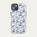 Goldendoodle Blue Toile Phone case