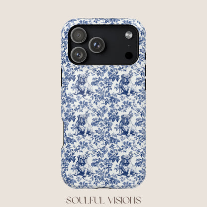 English Bulldog Toile De Jouy Magnetic Phone Case