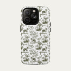 Boston Terrier Sage Green Toile phone Case
