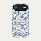 Poodle Blue Toile Phone case
