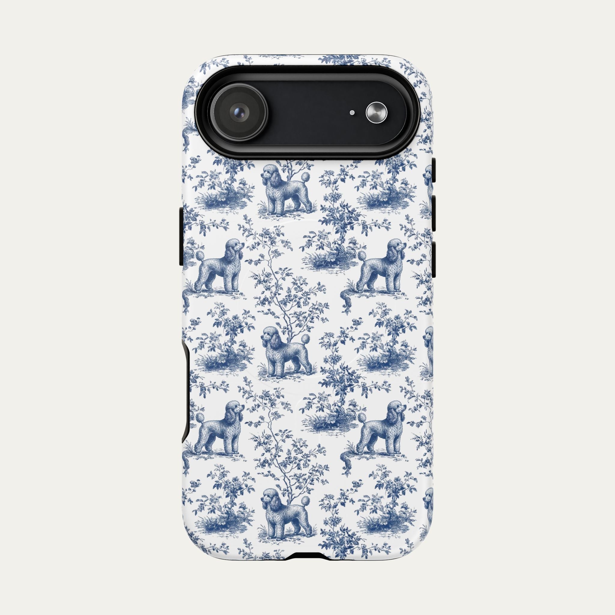 Poodle Blue Toile Phone case