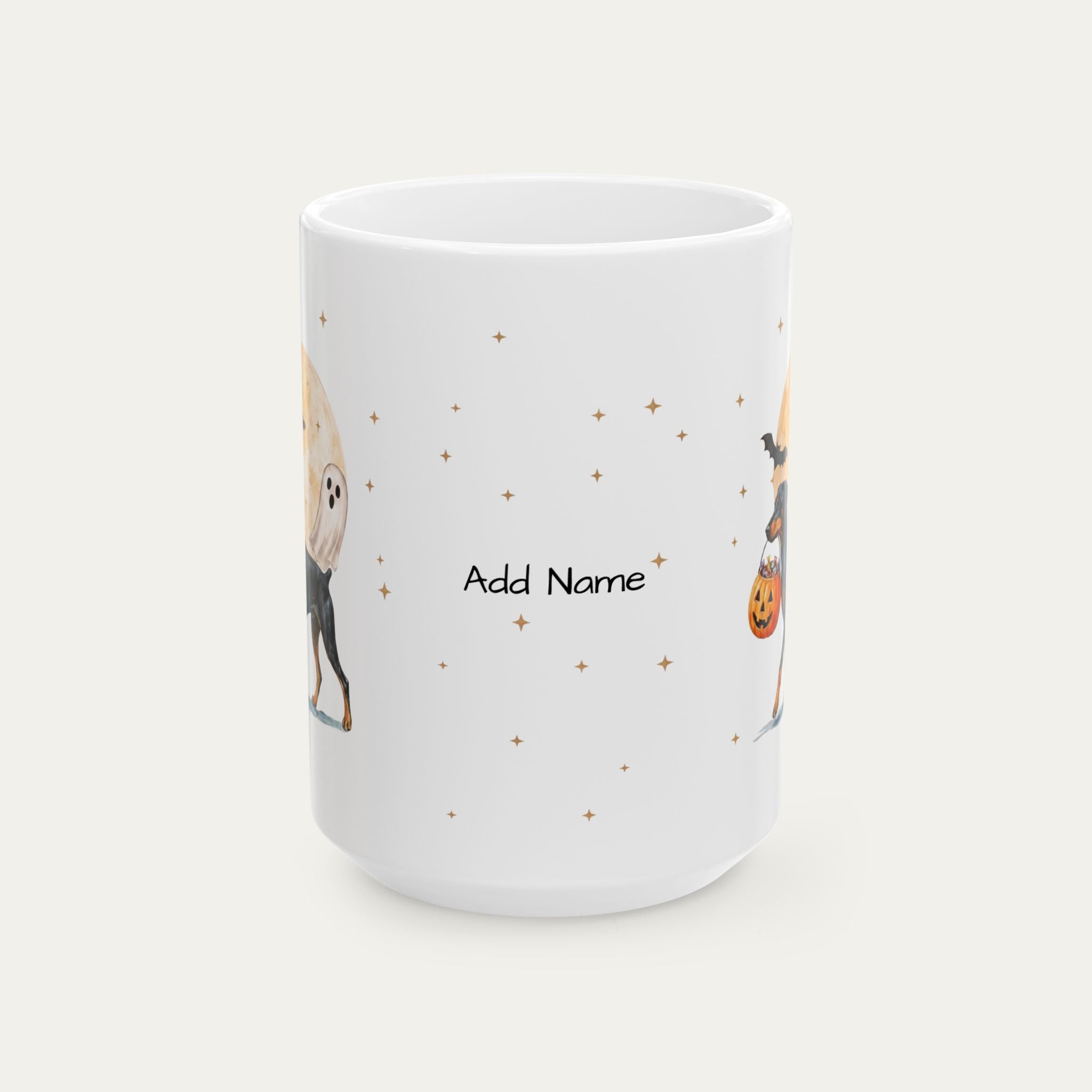 Custom Doberman Normal Ears 2 Halloween mug