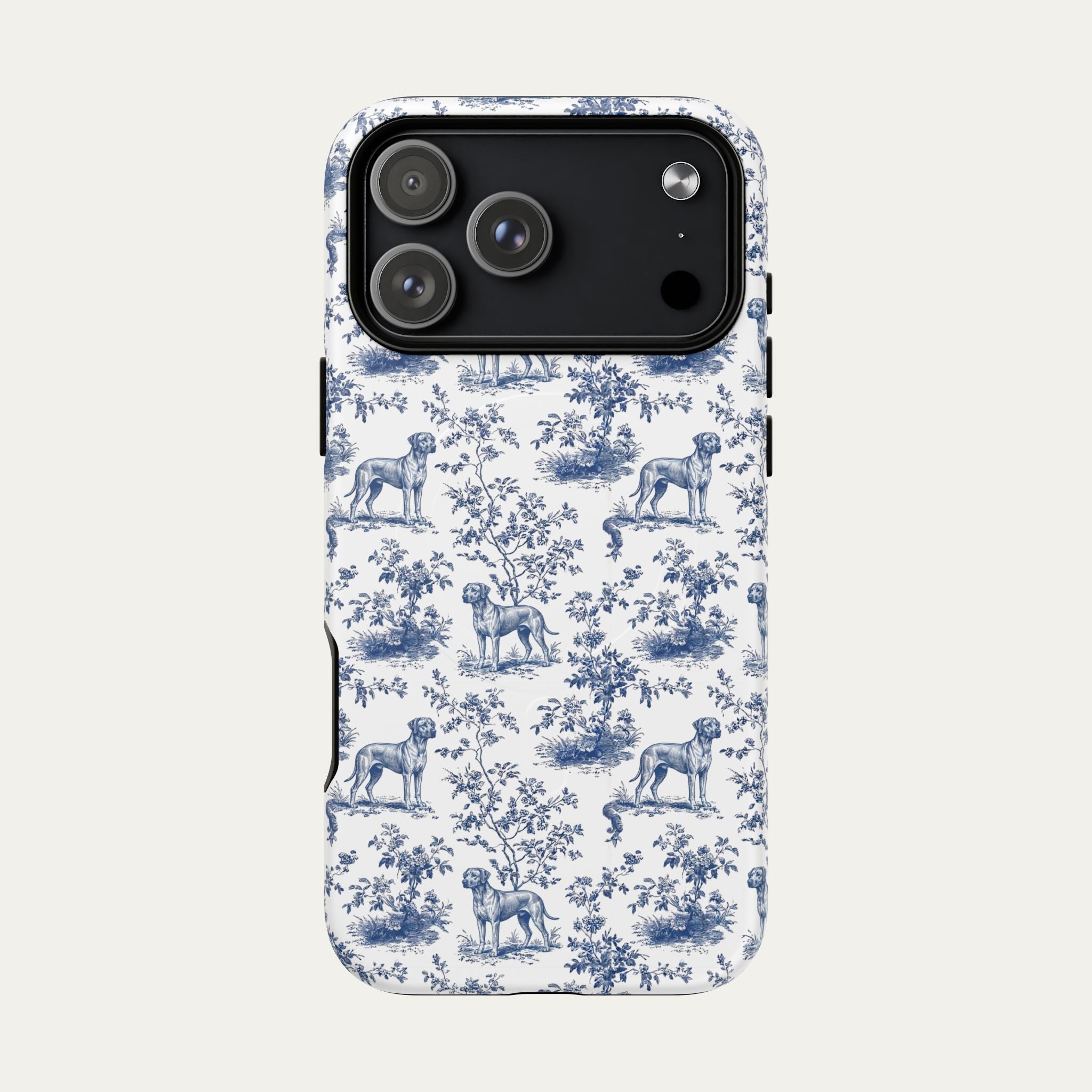 Dog Blue Toile Phone Case
