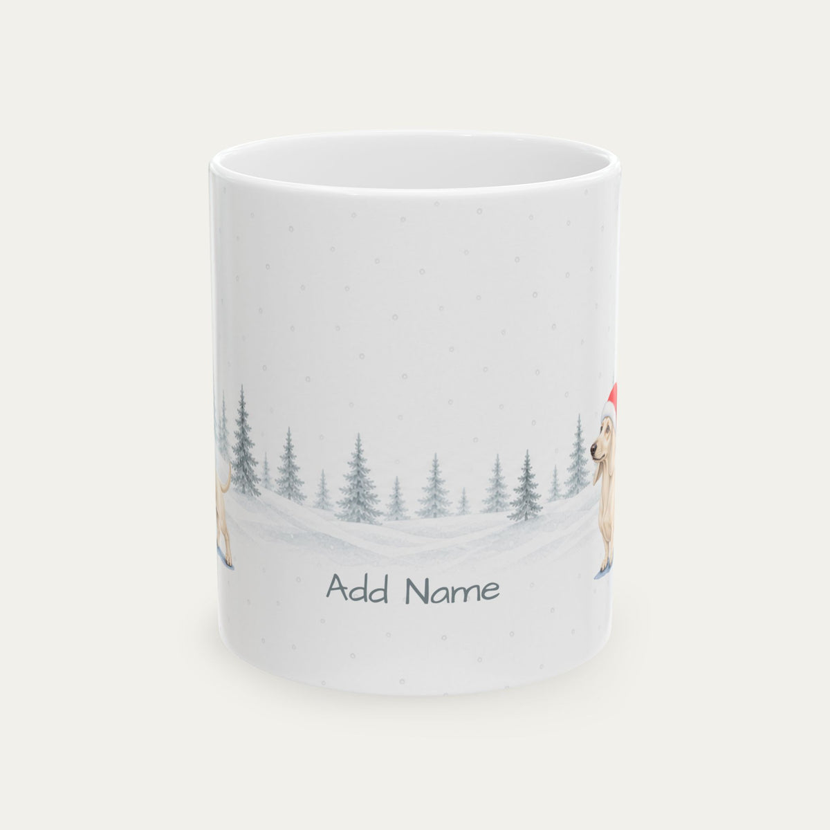 Custom Dachshund Cream Christmas  Santa Hat Mug