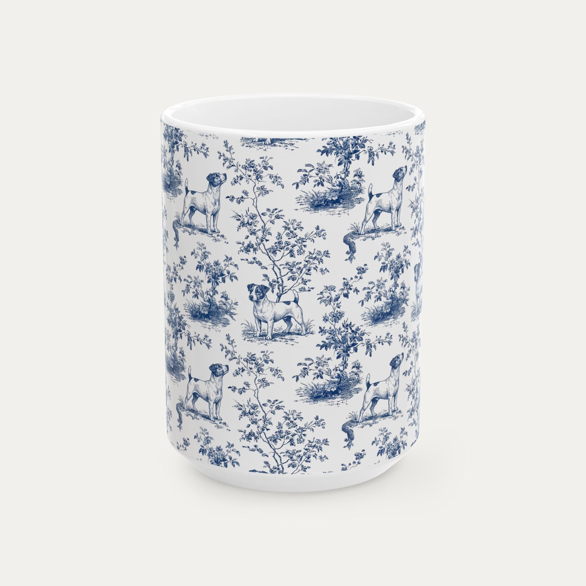 Jack Russell Terrier Blue Toile Mug