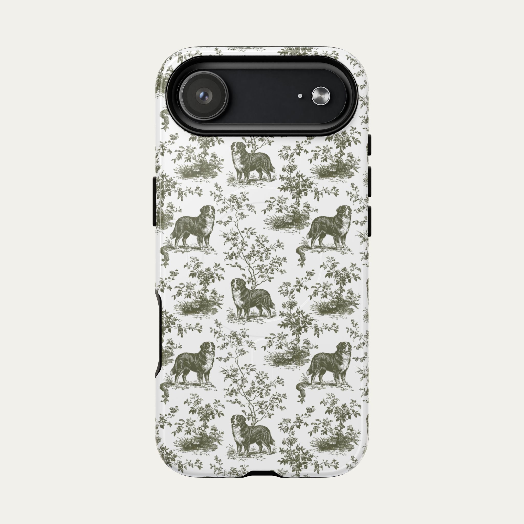 Bernese Mountain Sage Green Toile phone Case