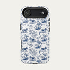 Basset Hound Blue Toile Phone case