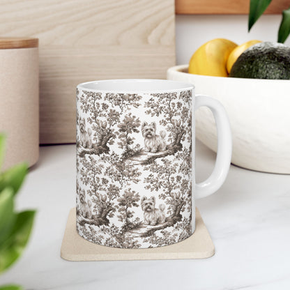 Yorkshiere Terrier Toile De Jouy Mug