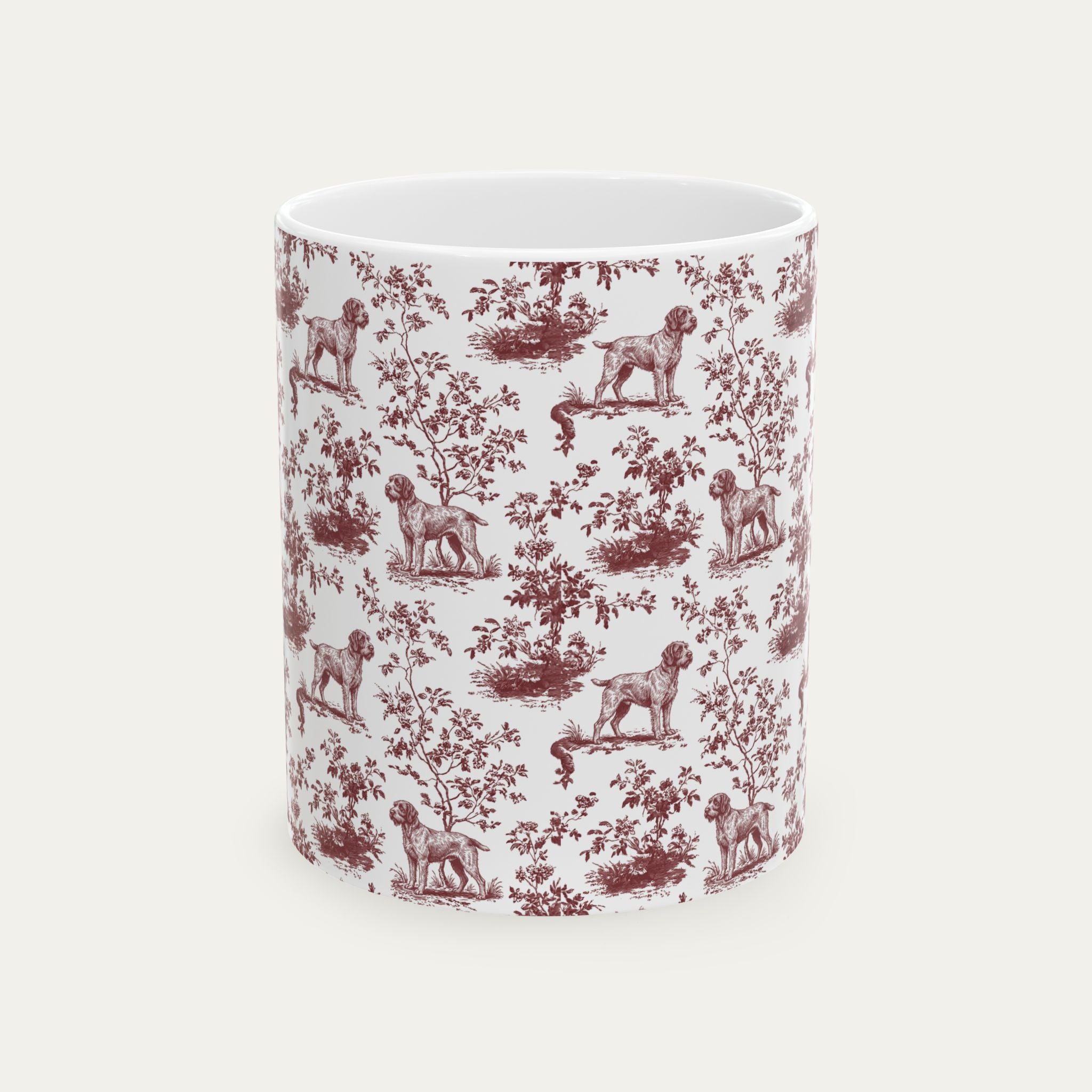 Wirehaired Pointing Griffon Burgundy Toile Mug