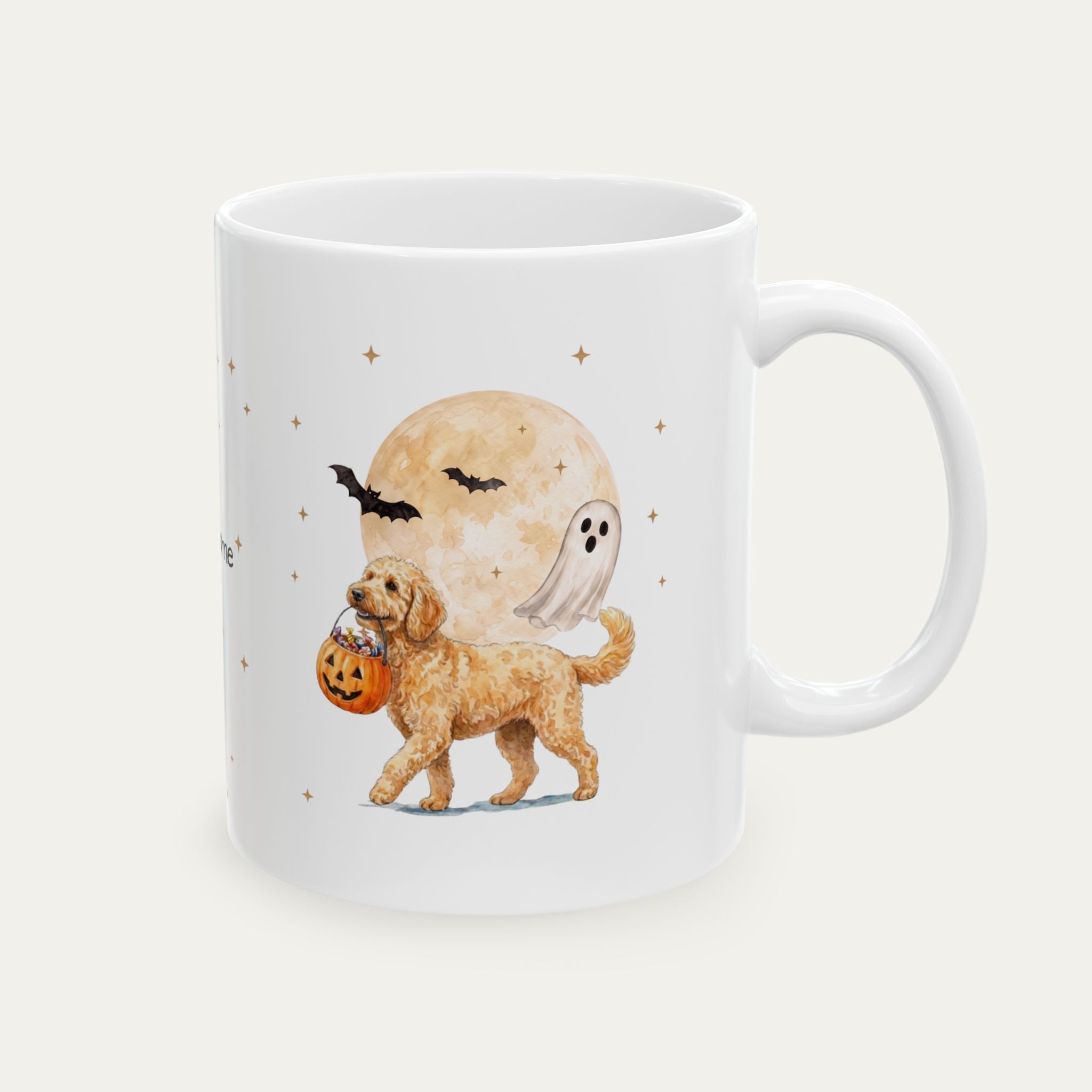 Custom Goldendoodle Apricot Halloween mug