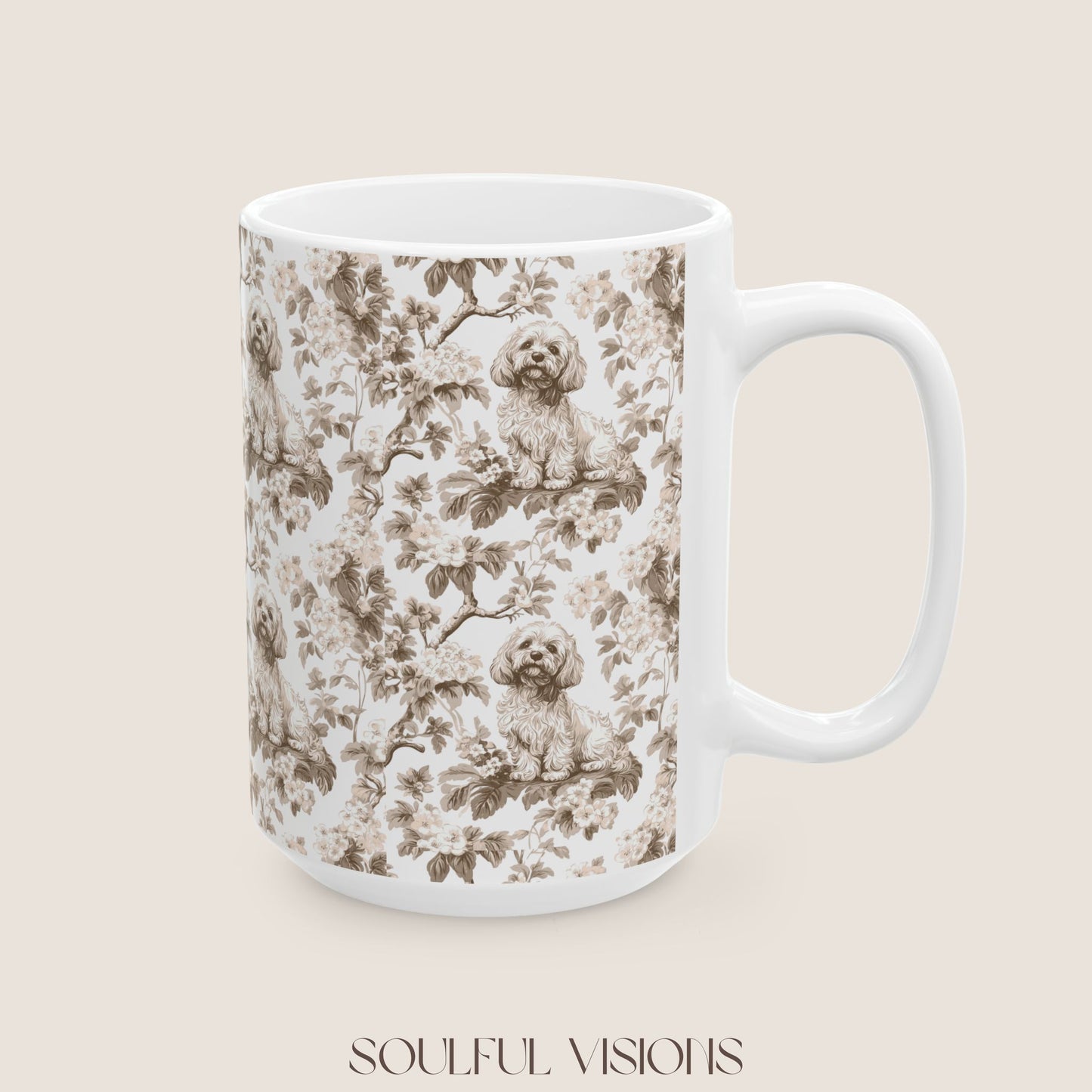 Cavapoo Toile De Jouy Mug