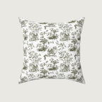 Pomeranian Sage Green French Toile Pillow