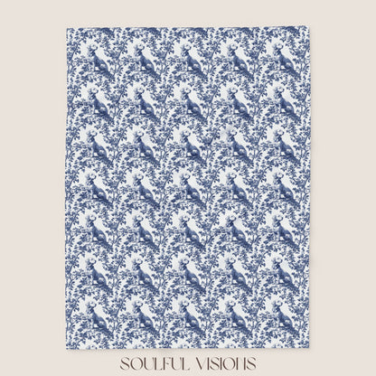Labrador French Toile De Jouy Blanket