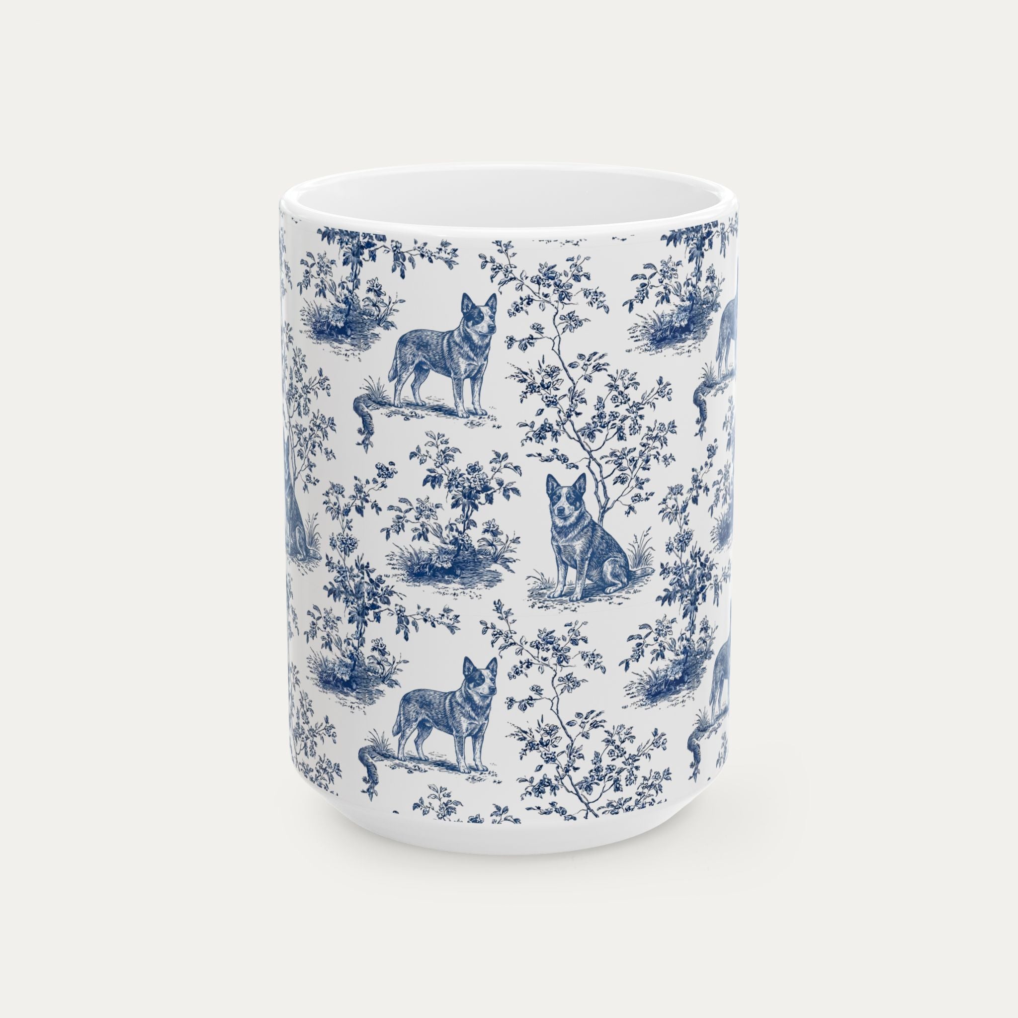 Australian Cattle Blue Toile Mug