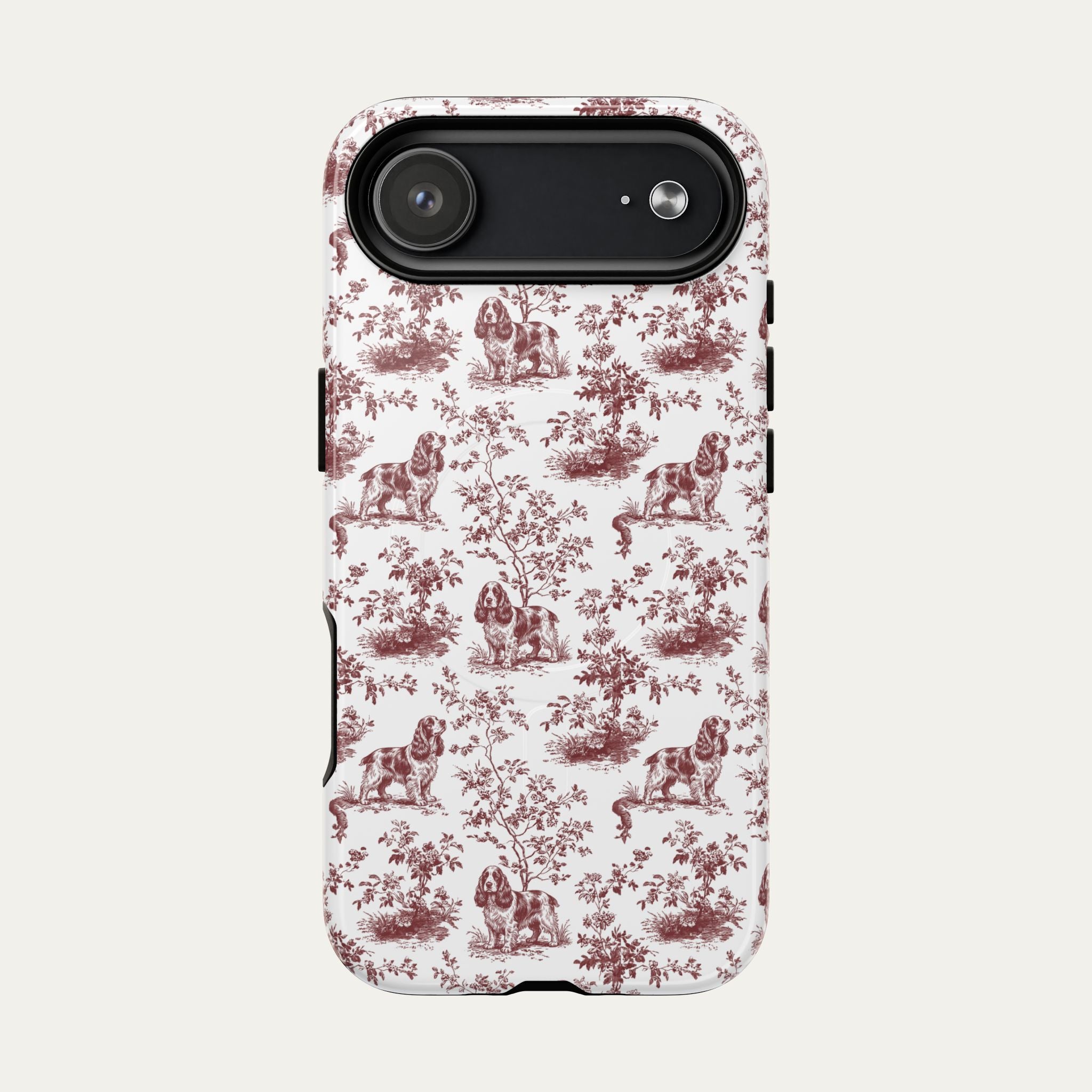 Cocker Spaniel Burgundy Toile phone Case