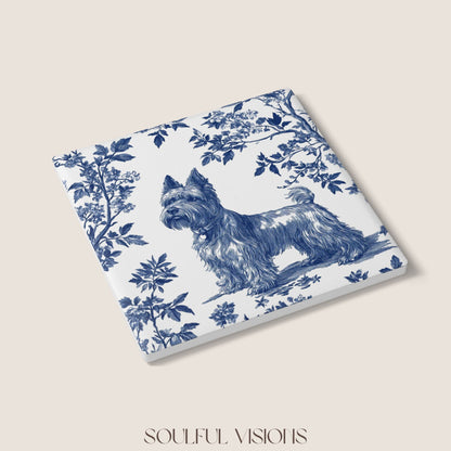Scottish Terrier Ceramic Coaster French Toile