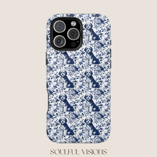 Bernedoodle Toile De Jouy Magnetic Phone Case
