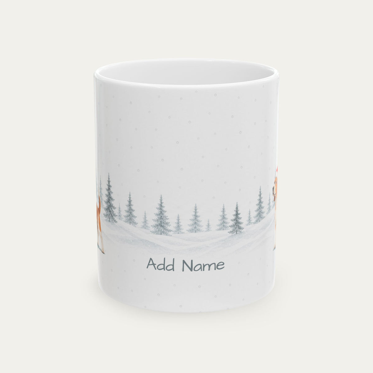 Custom Beagle Red and White Christmas Santa Hat Mug