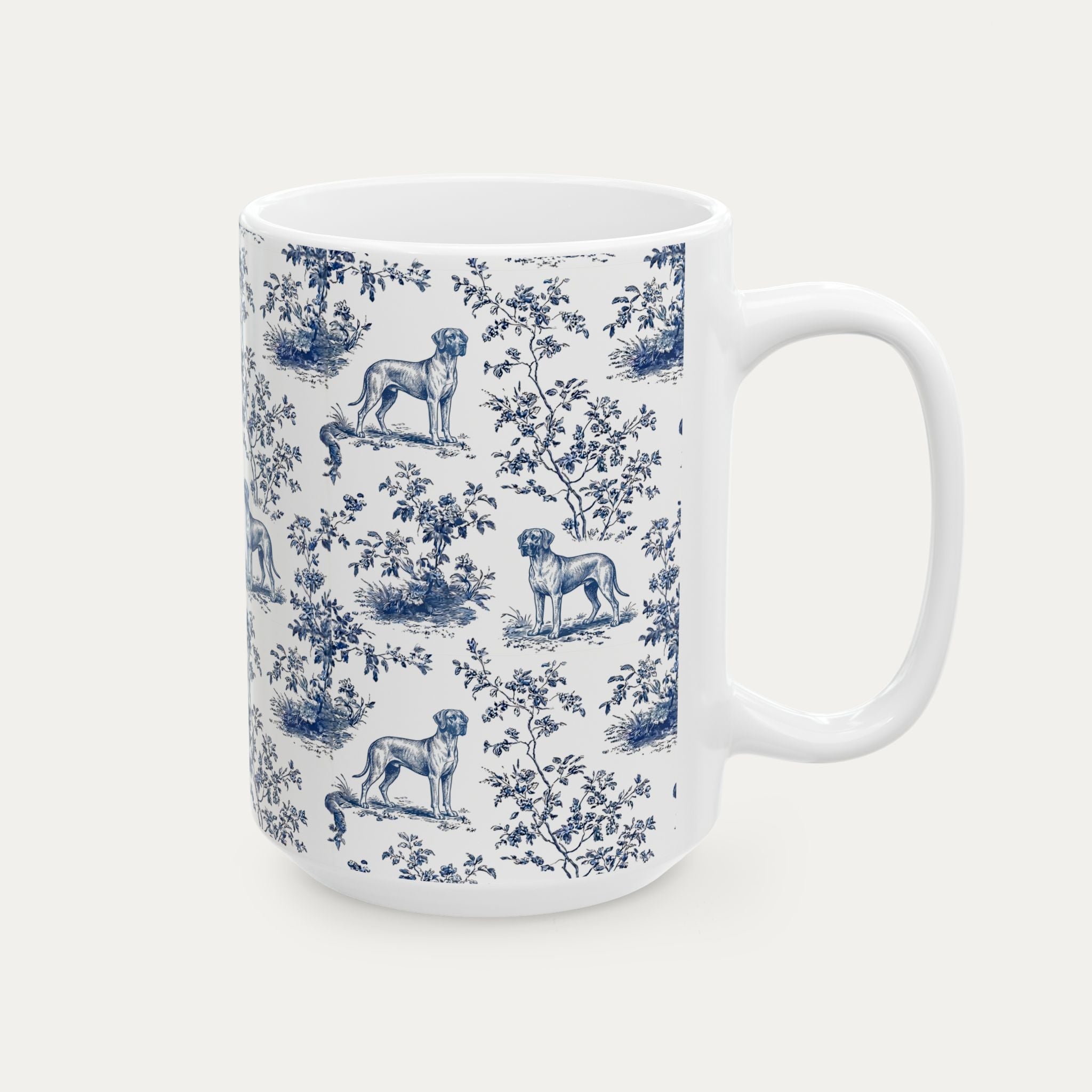 Great Dane Blue Toile Mug