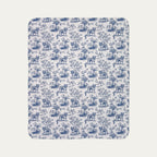 English Bulldog Toile De Jouy Fleece Blanket