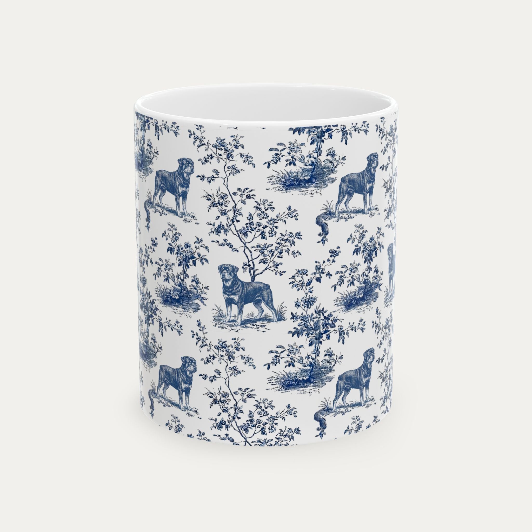 Rottweiler Blue Toile Mug