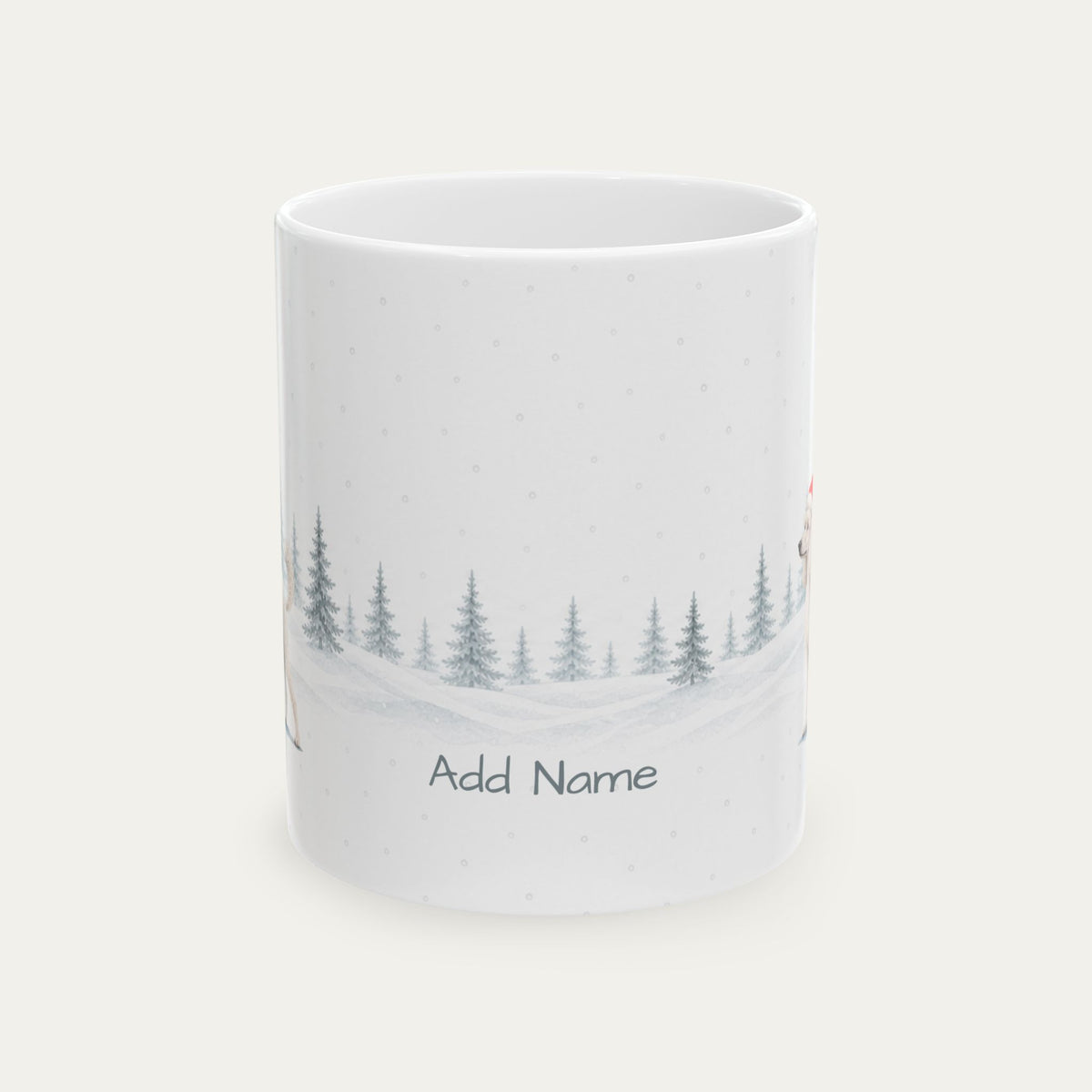 Custom Poodle White Christmas Santa Hat Mug
