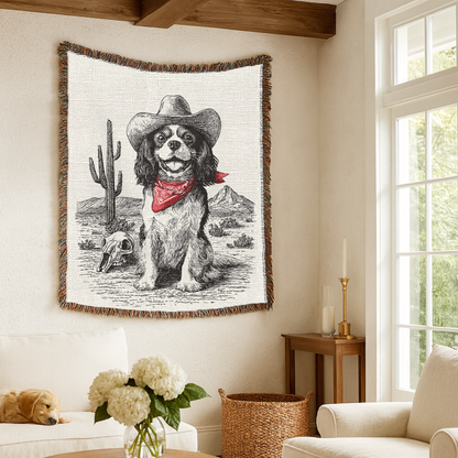 Cavalier King Charles Spaniel Woven Blanket