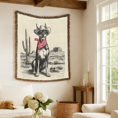 Doberman Woven Blanket