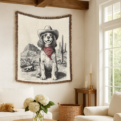 Cocker Spaniel Woven Blanket