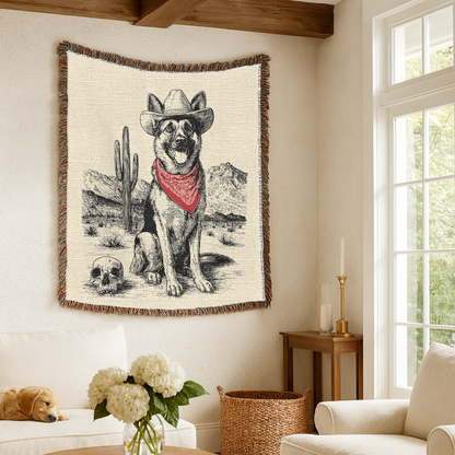 German Shepherd Woven Blanket