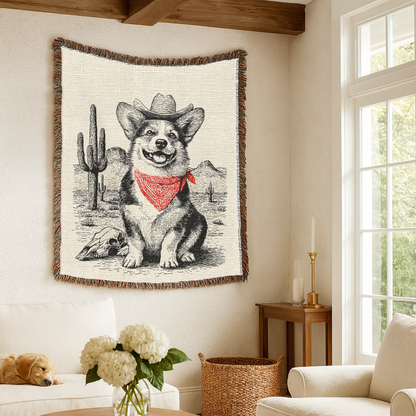 Corgi Woven Blanket