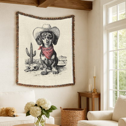 Dachshund Woven Blanket