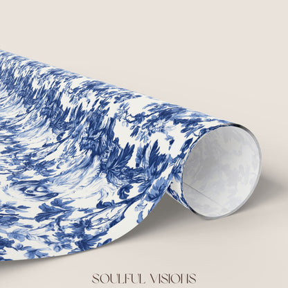 Pekingese French Toile De Jouy Wrapping Paper