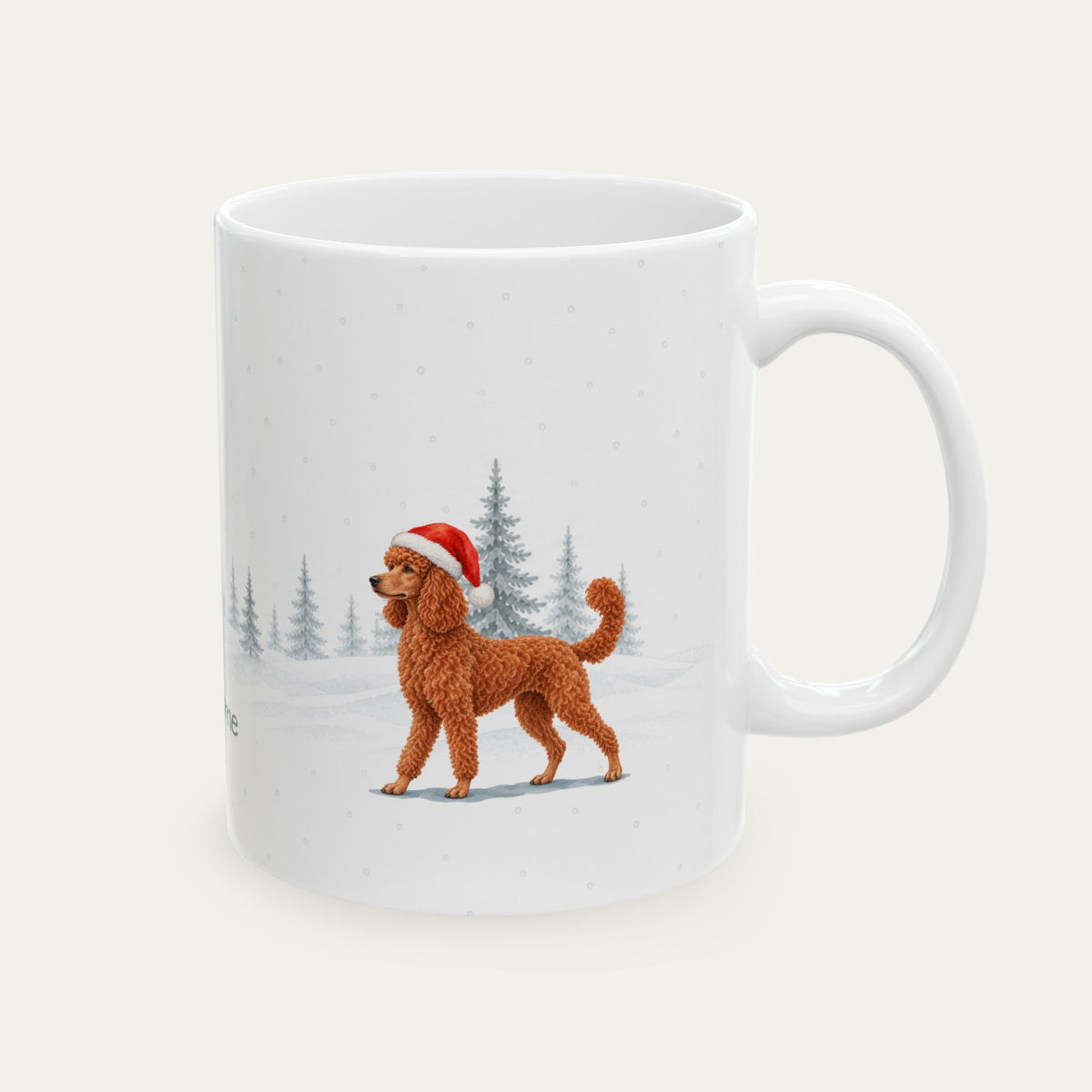 Custom Poodle Red Christmas Santa Hat Mug